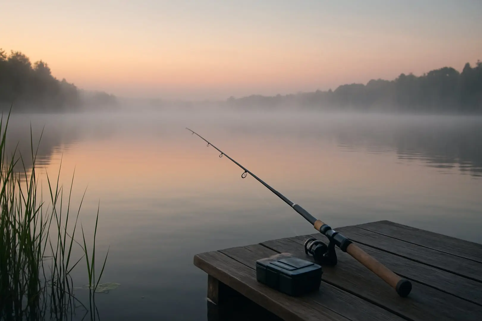 fiska abborre vid gryningen