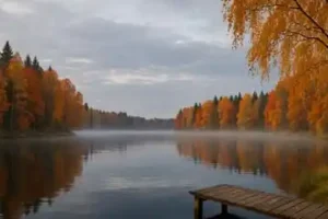 insjö på hösten vid ca 10 grader